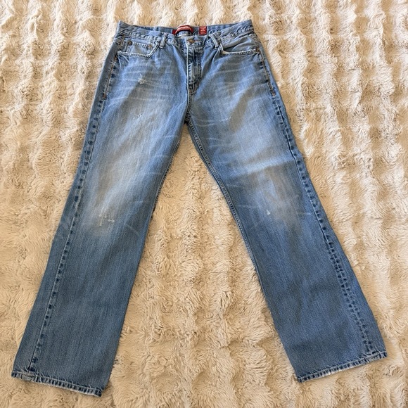 Aeropostale Men's Straight Leg Jeans Light Wash Denim 100% Cotton Size 36x34 - Picture 6 of 14